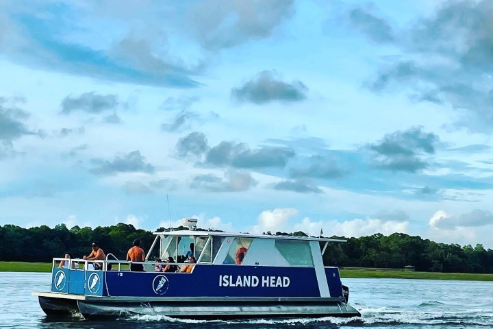 a small boat in a large body of water