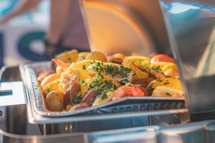 a tray of food